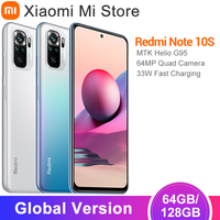 Globalna wersja Xiaomi Redmi Note 10S Smartphone 64GB/128GB Helio G95 Octa Core 64MP Quad Camera 6.43 "DotDisplay 5000mAh bateria 1